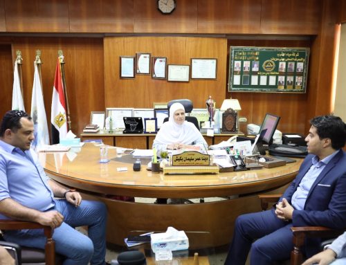 The Beni Suef Water company chairman receives a delegation from the Water Holding Company to support the exchange of technological expertise.